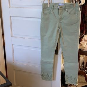 Loft. Matcha latte, crop jeans. Size 26.